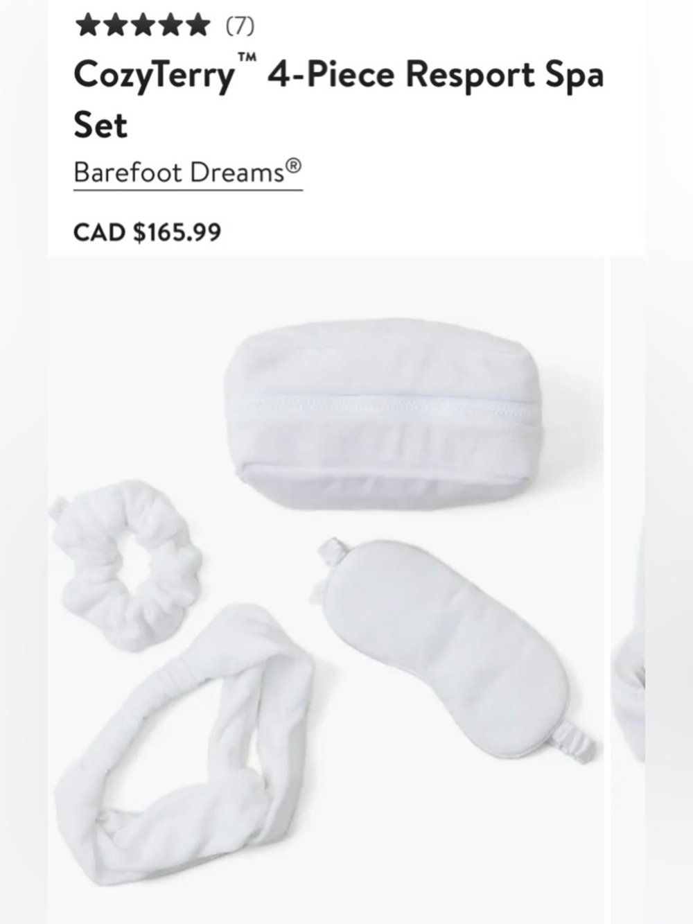 Barefoot Dreams White CozyTerry 4-Piece Spa Set